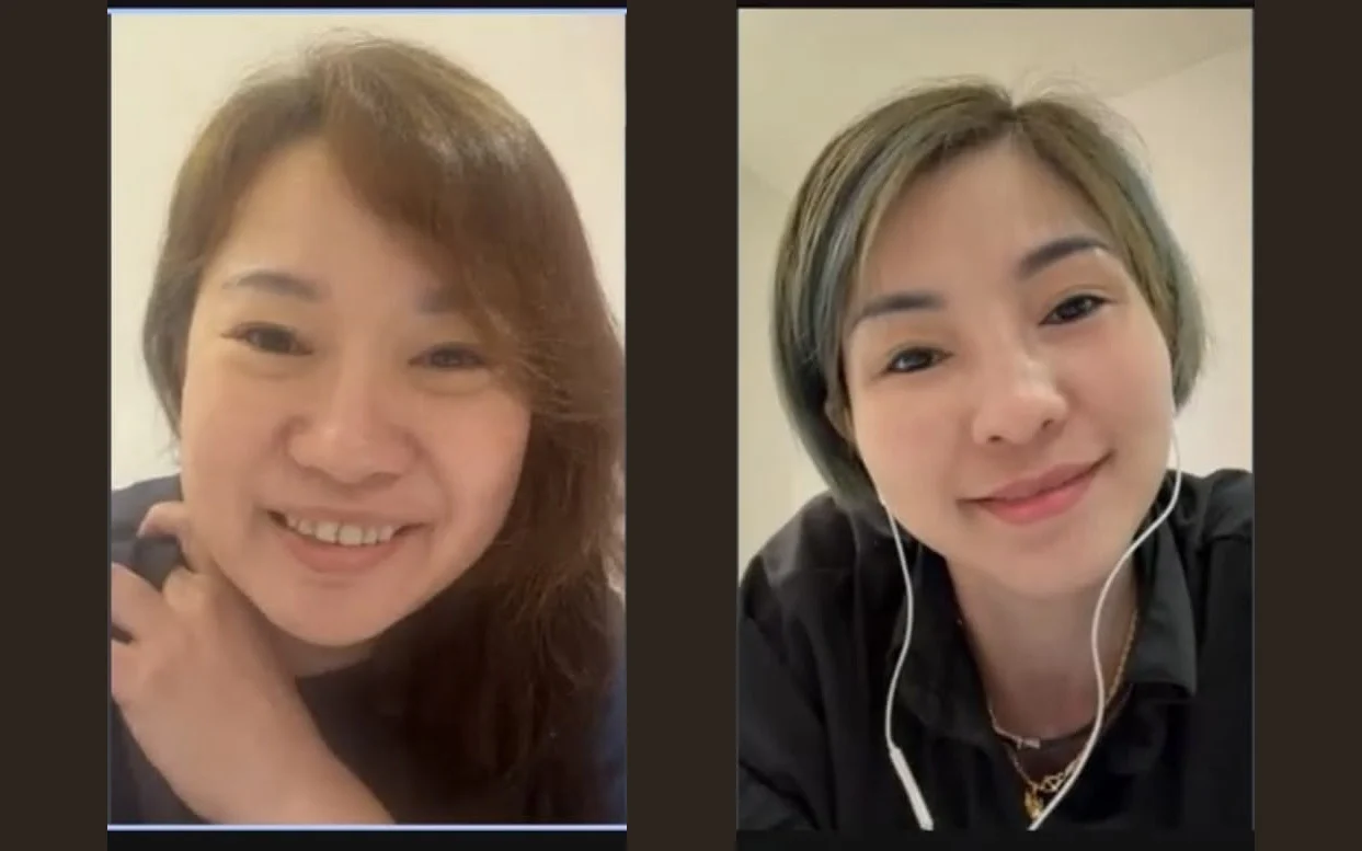 Polly 與另一位美業老師視訊討論